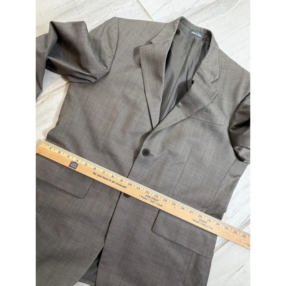 Oscar de la Renta Mens Blazer Sport Coat Taupe Grey 2 Button Suit Jacket 42R